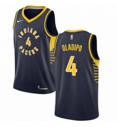 Mens Nike Indiana Pacers 4 Victor Oladipo Swingman Navy Blue Road NBA Jersey Icon Edition 