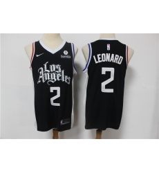 Men Los Angeles Clippers 2 Kawhi Leonard Black 2021 City Edition Nike Swin