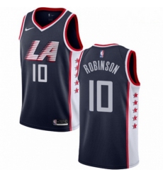 Mens Nike Los Angeles Clippers 10 Jerome Robinson Swingman Navy Blue NBA Jersey City Edition 