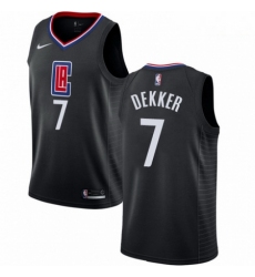 Mens Nike Los Angeles Clippers 7 Sam Dekker Swingman Black Alternate NBA Jersey Statement Edition 