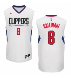 Womens Adidas Los Angeles Clippers 8 Danilo Gallinari Authentic White Home NBA Jersey 