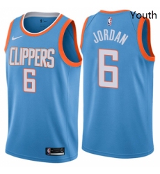 Youth Nike Los Angeles Clippers 6 DeAndre Jordan Swingman Blue NBA Jersey City Edition