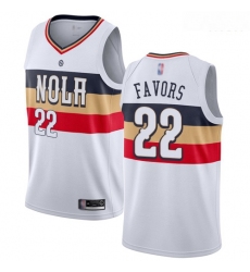 Pelicans #22 Derrick Favors White Basketball Swingman Earned Edition Jersey