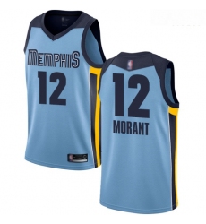 Grizzlies #12 Ja Morant Light Blue Basketball Swingman Statement Edition Jersey