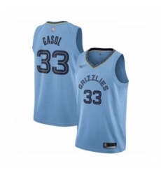 Grizzlies 33 Marc Gasol Light Blue Basketball Swingman Statement Edition Jersey