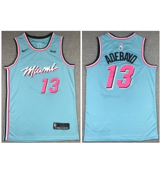 Heat 13 Bam Adebayo Light Blue Nike City Edition Swingman Jersey