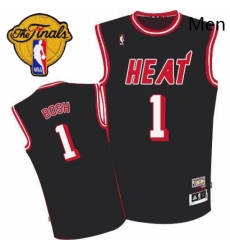 Mens Adidas Miami Heat 1 Chris Bosh Authentic Black Hardwood Classic NBA Jersey