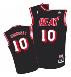 Mens Adidas Miami Heat 10 Tim Hardaway Swingman Black ABA Hardwood Classic NBA Jersey