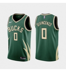 Men Milwaukee Bucks Donte DiVincenzo 2021 Earned Green Jersey