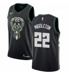 Mens Nike Milwaukee Bucks 22 Khris Middleton Swingman Black Alternate NBA Jersey Statement Edition 