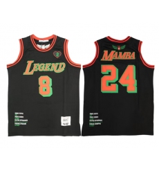 Men Front 8 Back 24 Mamba Grinch Black Red Green Basketball Jersey