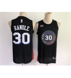 Men New York Knicks 30 Randle Black City Edition 2021 NBA Jersey