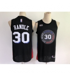 Men's New York Knicks #30 Julius Randle Black Nike City Player Jersey