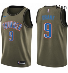 Mens Nike Oklahoma City Thunder 9 Jerami Grant Swingman Green Salute to Service NBA Jersey