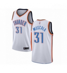 Mens Oklahoma City Thunder 31 Mike Muscala Authentic White Basketball Jersey Association Edition 