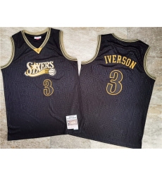 76ers 3 Allen Iverson Black 2000 01 Hardwood Classics Jersey