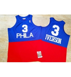 76ers 3 Allen Iverson Blue Red 2003 04 Hardwood Classics Swingman Jersey