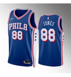 Men Philadelphia 76ers 88 Kai Jones Royal Icon Edition Stitched Jersey