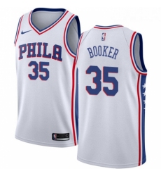 Womens Nike Philadelphia 76ers 35 Trevor Booker Authentic White NBA Jersey Association Edition 