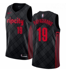 Mens Nike Portland Trail Blazers 19 Georgios Papagiannis Swingman Black NBA Jersey City Edition 