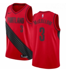 Mens Nike Portland Trail Blazers 3 CJ McCollum Swingman Red Alternate NBA Jersey Statement Edition