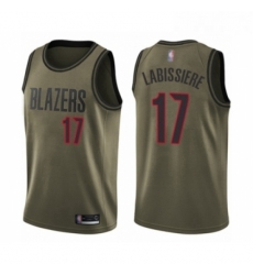 Mens Portland Trail Blazers 17 Skal Labissiere Swingman Green Salute to Service Basketball Jersey 