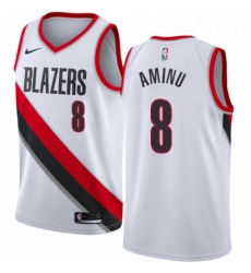 Womens Nike Portland Trail Blazers 8 Al Farouq Aminu Swingman White Home NBA Jersey Association Edition