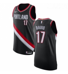 Youth Nike Portland Trail Blazers 17 Ed Davis Authentic Black Road NBA Jersey Icon Edition 