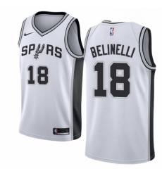 Womens Nike San Antonio Spurs 18 Marco Belinelli Swingman White NBA Jersey Association Edition 