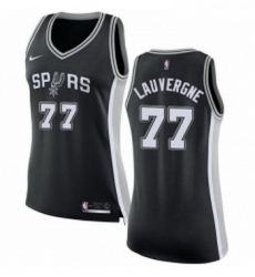 Womens Nike San Antonio Spurs 77 Joffrey Lauvergne Swingman Black Road NBA Jersey Icon Edition 