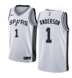 Youth Nike San Antonio Spurs 1 Kyle Anderson Authentic White Home NBA Jersey Association Edition