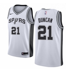 Youth Nike San Antonio Spurs 21 Tim Duncan Authentic White Home NBA Jersey Association Edition