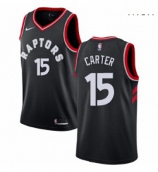 Mens Nike Toronto Raptors 15 Vince Carter Authentic Black Alternate NBA Jersey Statement Edition