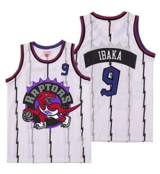 Raptors 9 Serge Ibaka White Big Logo Retro Jersey