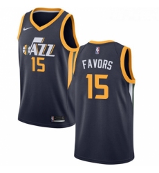 Youth Nike Utah Jazz 15 Derrick Favors Swingman Navy Blue Road NBA Jersey Icon Edition