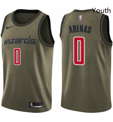 Youth Nike Washington Wizards 0 Gilbert Arenas Swingman Green Salute to Service NBA Jersey