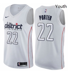 Youth Nike Washington Wizards 22 Otto Porter Swingman White NBA Jersey City Edition 