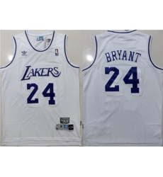 Lakers 24 Kobe Bryant White Hardwood Classics Jersey