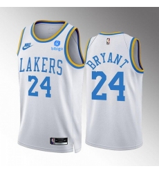 Men Los Angeles Lakers 24 Kobe Bryant 2022 23 White Classic Edition Stitched Basketball Jersey