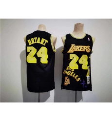 Men Los Angeles Lakers 24 Kobe Bryant Black Throwback Basketball Jersey