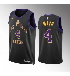 Men Los Angeles Lakers 4 Skylar Mays Black 2023 24 City Edition Stitched Basketball Jersey