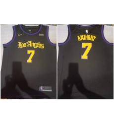 Men Los Angeles Lakers 7 Carmelo Anthony Black Stitched Basketball Jersey