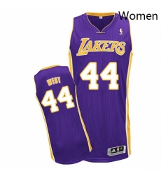 Womens Adidas Los Angeles Lakers 44 Jerry West Authentic Purple Road NBA Jersey