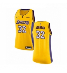 Womens Los Angeles Lakers 32 Magic Johnson Authentic Gold Home Basketball Jersey Icon Edition