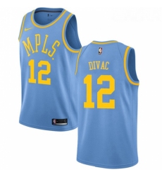 Womens Nike Los Angeles Lakers 12 Vlade Divac Swingman Blue Hardwood Classics NBA Jersey