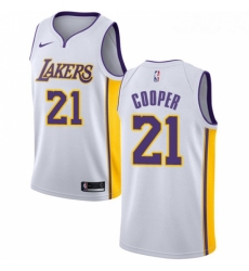 Womens Nike Los Angeles Lakers 21 Michael Cooper Authentic White NBA Jersey Association Edition