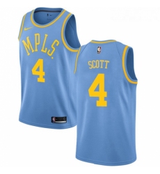 Womens Nike Los Angeles Lakers 4 Byron Scott Swingman Blue Hardwood Classics NBA Jersey