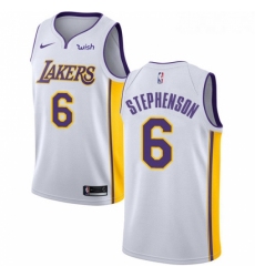 Womens Nike Los Angeles Lakers 6 Lance Stephenson Swingman White NBA Jersey Association Edition 