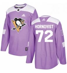 Mens Adidas Pittsburgh Penguins 72 Patric Hornqvist Authentic Purple Fights Cancer Practice NHL Jersey 