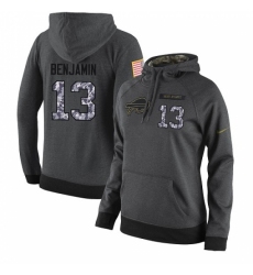 NFL Womens Nike Buffalo Bills 13 Kelvin Benjamin Stitched Black Anthracite Salute to Service Player Performance Hoodie